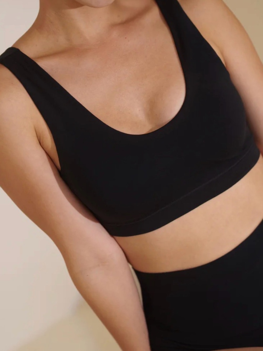 🖤EVRY Premium Black Cotton Bra NEW XL Classic Sewn-in Cups Wire & Elastic Free🖤